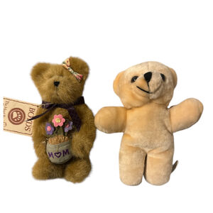 Boyds Bears Ruthie Best Dressed MOM Teddy Bear Set Vintage Plush 2 Pack 7 inch